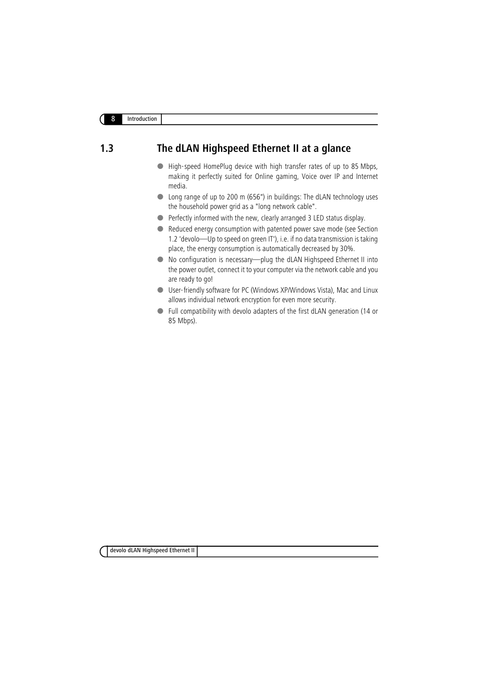 3 the dlan highspeed ethernet ii at a glance, The dlan highspeed ethernet ii at a glance | Devolo dLAN Highspeed Ethernet II User Manual | Page 8 / 27