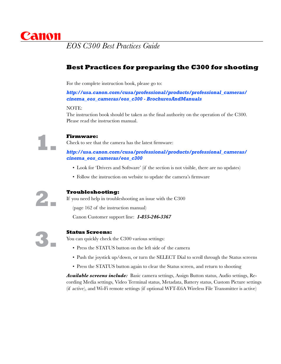 Canon EOS C300 User Manual | Page 3 / 14