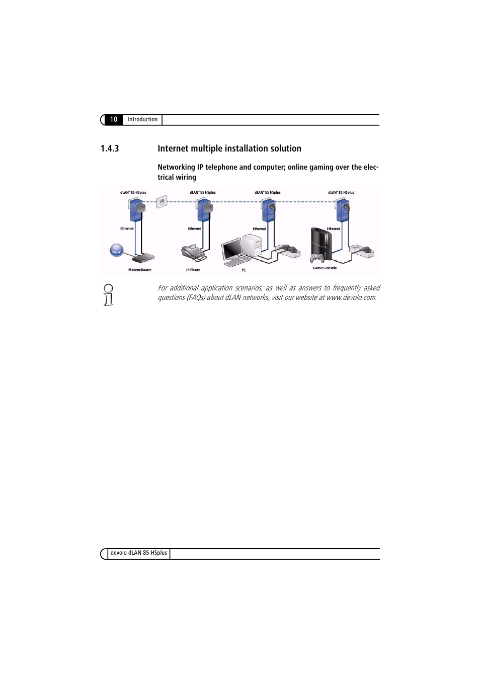 3 internet multiple installation solution, Internet multiple installation solution | Devolo dLAN 85 HSplus User Manual | Page 10 / 26