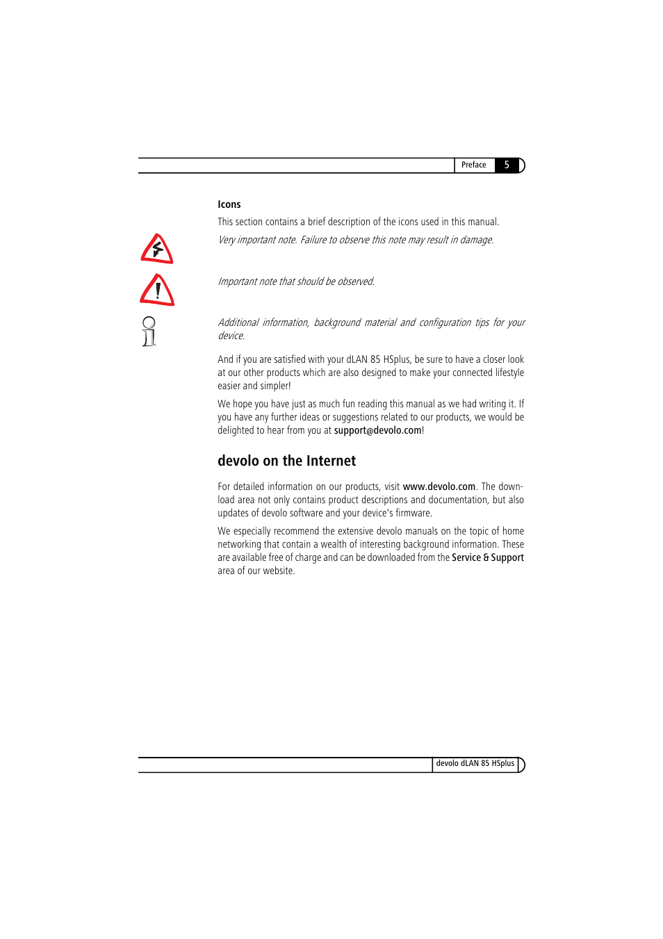 Devolo on the internet | Devolo dLAN 85 HSplus User Manual | Page 5 / 26