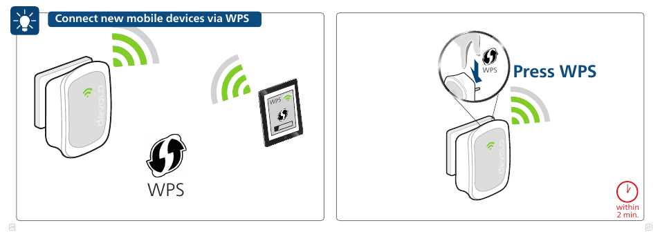 Press wps | Devolo WiFi Repeater User Manual | Page 13 / 17