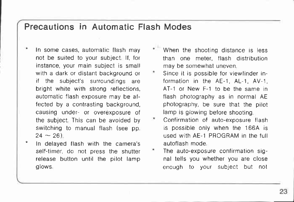 Ae automatic switch | Canon 166 A User Manual | Page 23 / 57