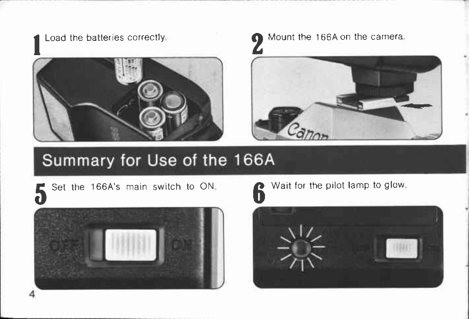 Summary for use of the 166a | Canon 166 A User Manual | Page 4 / 57