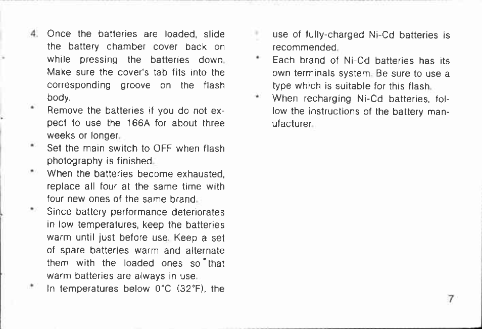 Loading the batteries | Canon 166 A User Manual | Page 7 / 57