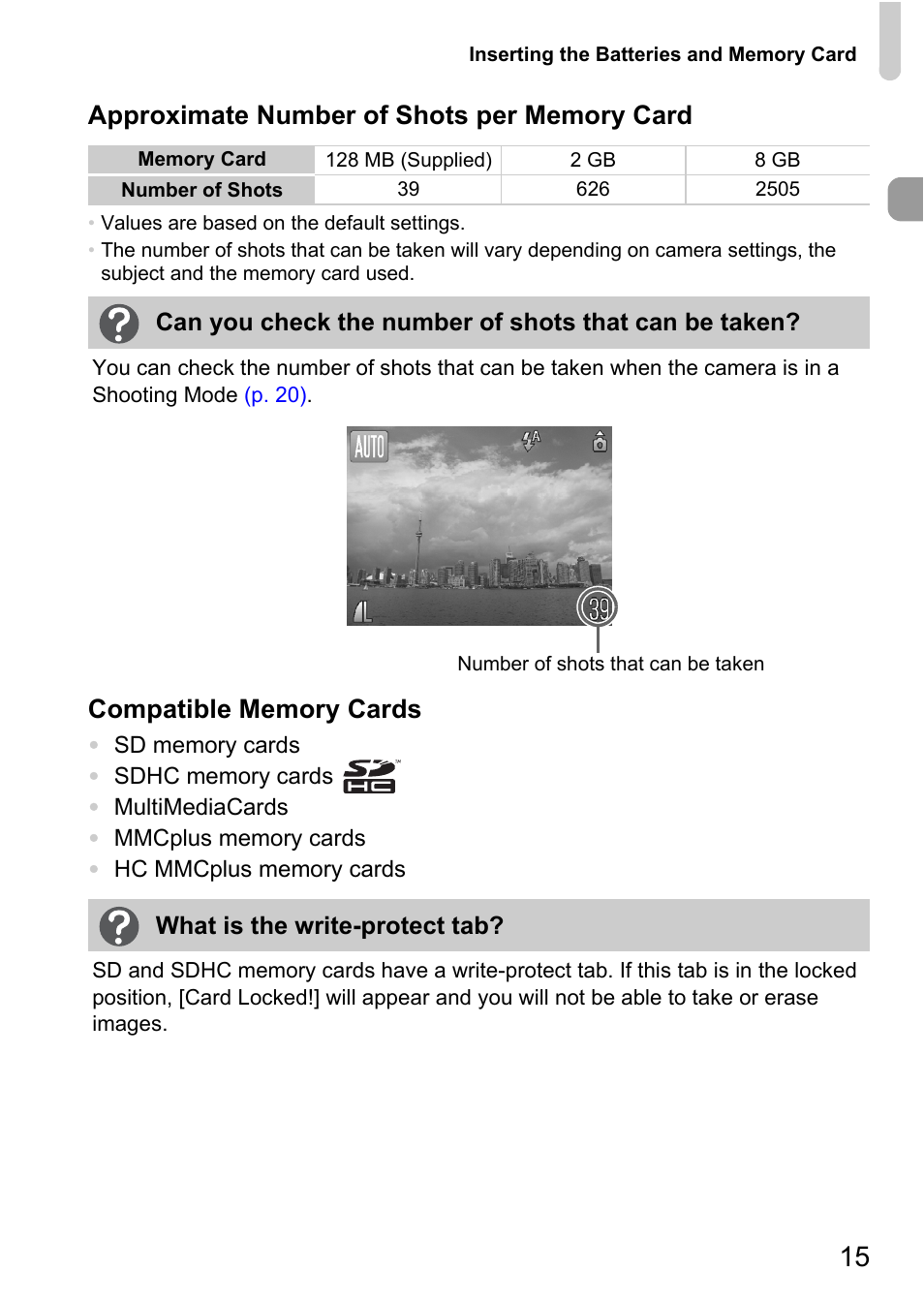 Canon A1100 IS User Manual | Page 15 / 131