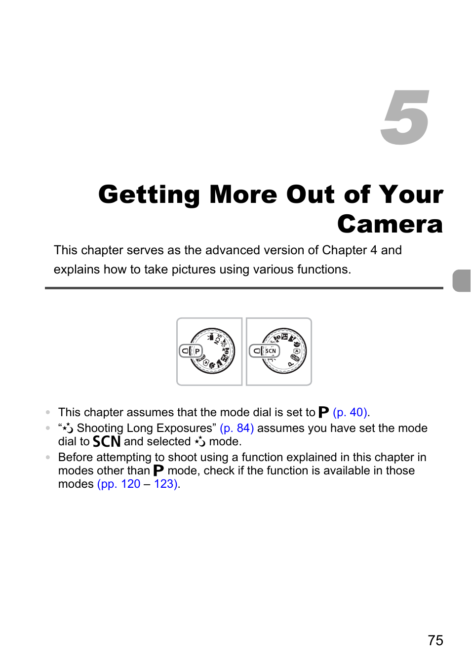 5 getting more out of your camera, 5 getting more out of your, Camera | Getting more out of your camera | Canon A1100 IS User Manual | Page 75 / 131