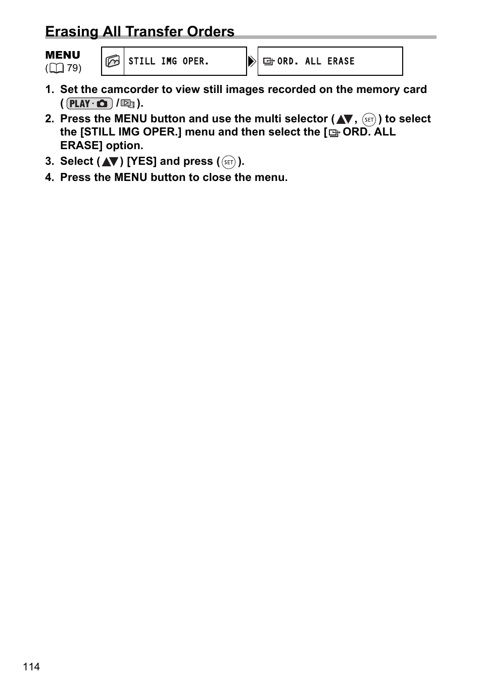 Erasing all transfer orders | Canon DC40 User Manual | Page 114 / 144