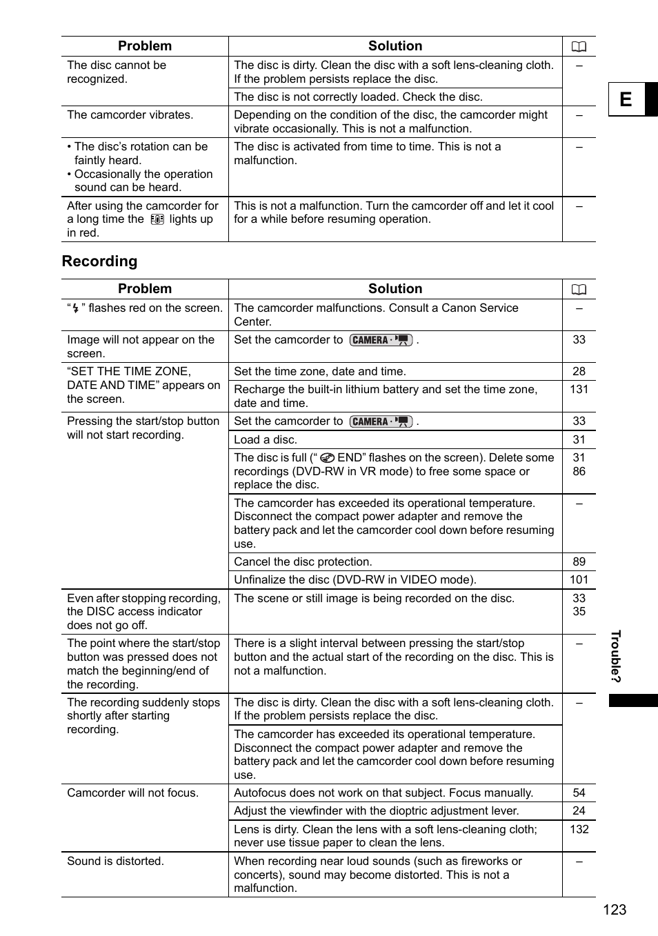 Recording | Canon DC40 User Manual | Page 123 / 144