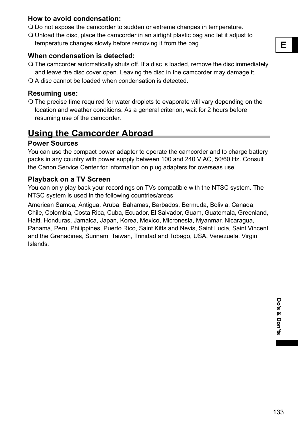 Using the camcorder abroad | Canon DC40 User Manual | Page 133 / 144