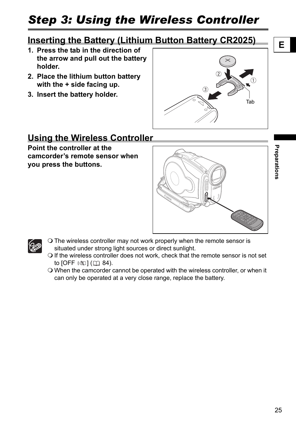 Step 3: using the wireless controller, Using the wireless controller | Canon DC40 User Manual | Page 25 / 144