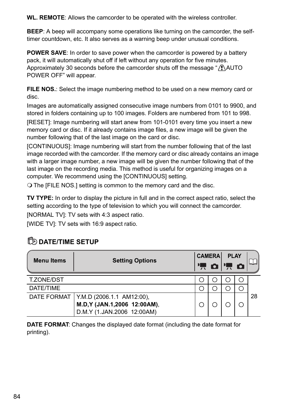 Date/time setup | Canon DC40 User Manual | Page 84 / 144