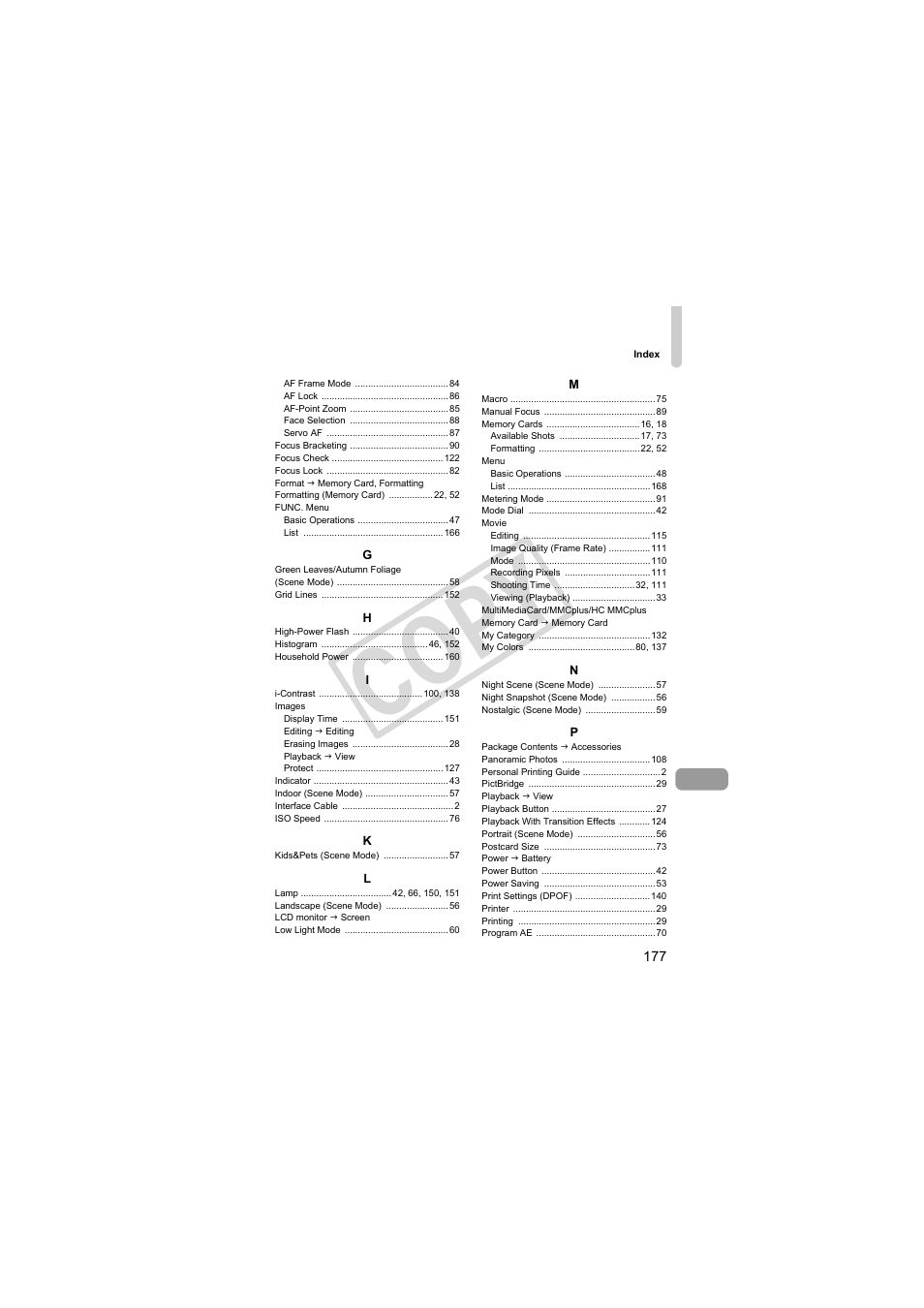 C o p y | Canon PowerShot Camera S90 User Manual | Page 177 / 179