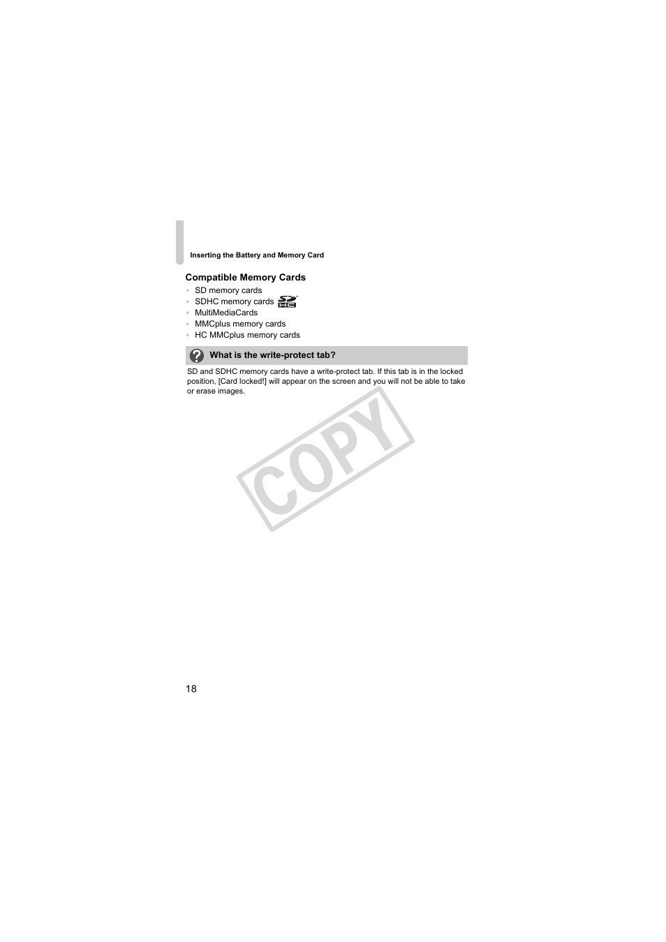 Co py | Canon PowerShot Camera S90 User Manual | Page 18 / 179