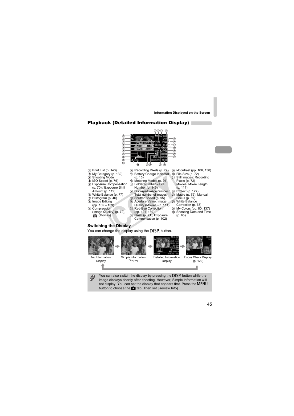 Co py | Canon PowerShot Camera S90 User Manual | Page 45 / 179