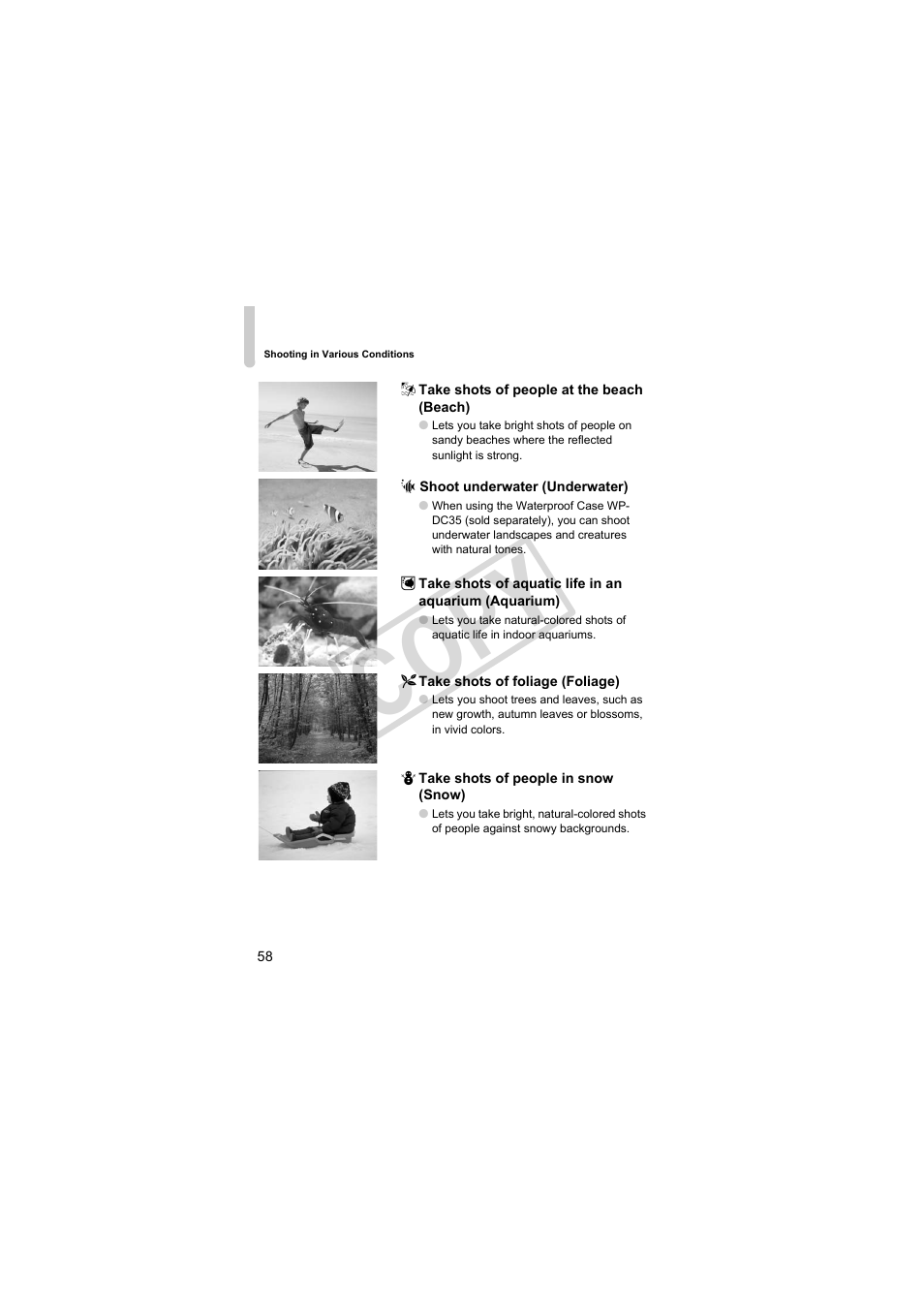 P. 58), Co py | Canon PowerShot Camera S90 User Manual | Page 58 / 179
