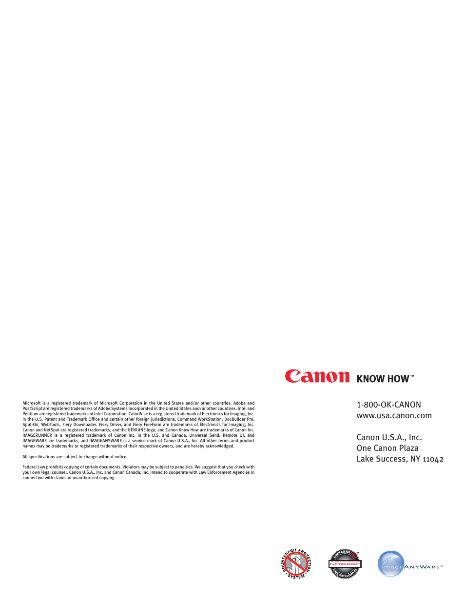 Canon imageRUNNER C3200 User Manual | Page 4 / 4