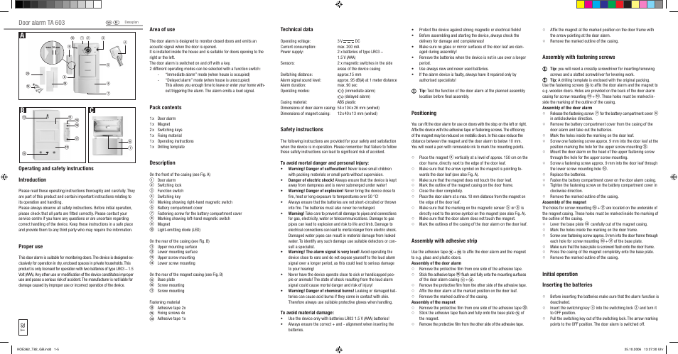 Dexaplan TA 603 User Manual | 2 pages