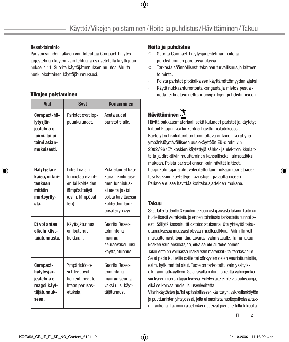 Dexaplan CA 616 User Manual | Page 21 / 42