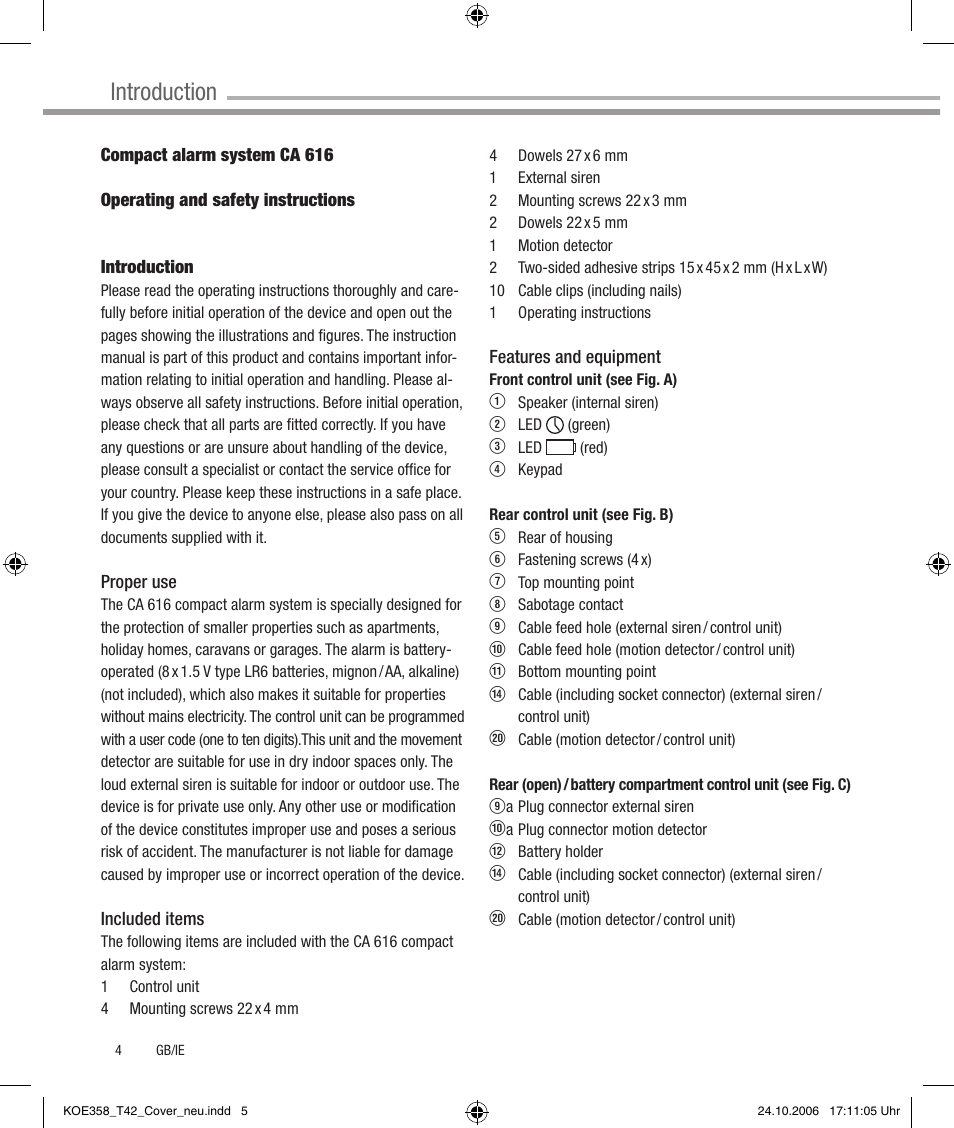 Introduction | Dexaplan CA 616 User Manual | Page 4 / 42