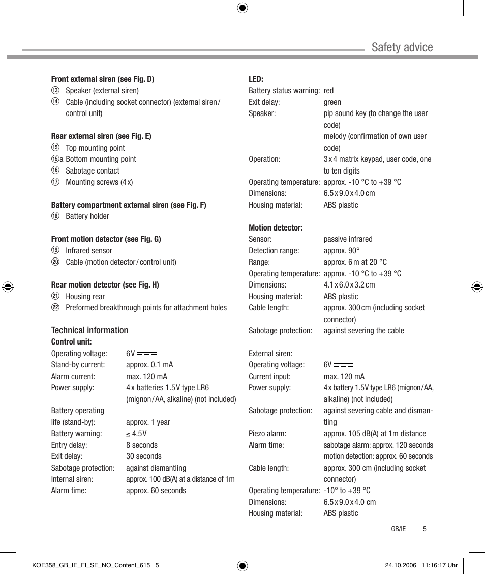 Safety advice | Dexaplan CA 616 User Manual | Page 5 / 42