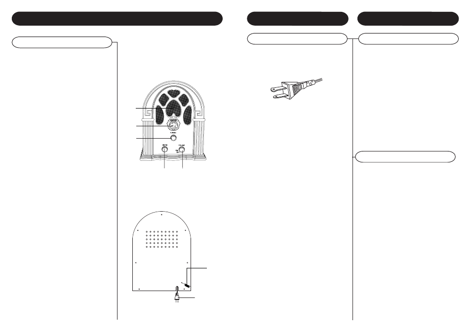 Control locators, Getting started, Basic operation | Location of parts, External antenna, Power source radio operation | Crosley Radio COMPANION CR31 User Manual | Page 5 / 5