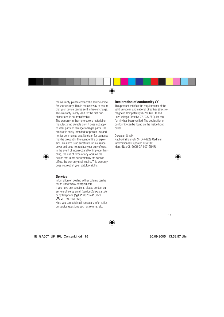 Dexaplan GA 607 User Manual | Page 13 / 14