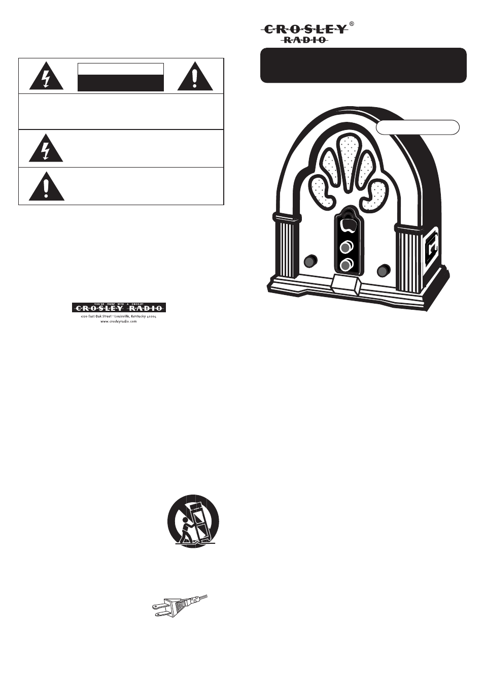 Crosley Radio CATHEDRAL CR32 User Manual | 2 pages