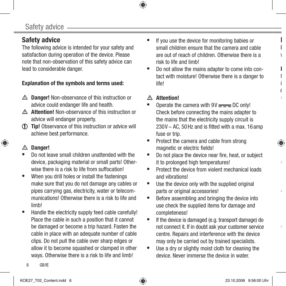 Safety advice | Dexaplan MC 610 User Manual | Page 4 / 10