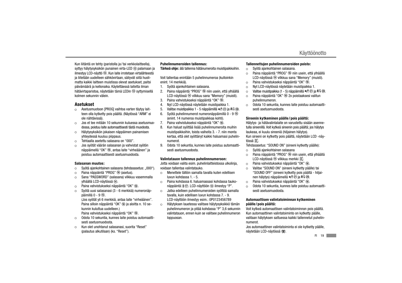 Käyttöönotto | Dexaplan BA 611 User Manual | Page 20 / 35