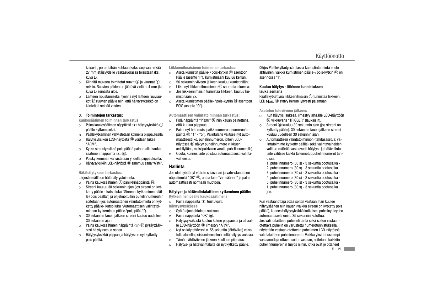 Käyttöönotto | Dexaplan BA 611 User Manual | Page 22 / 35