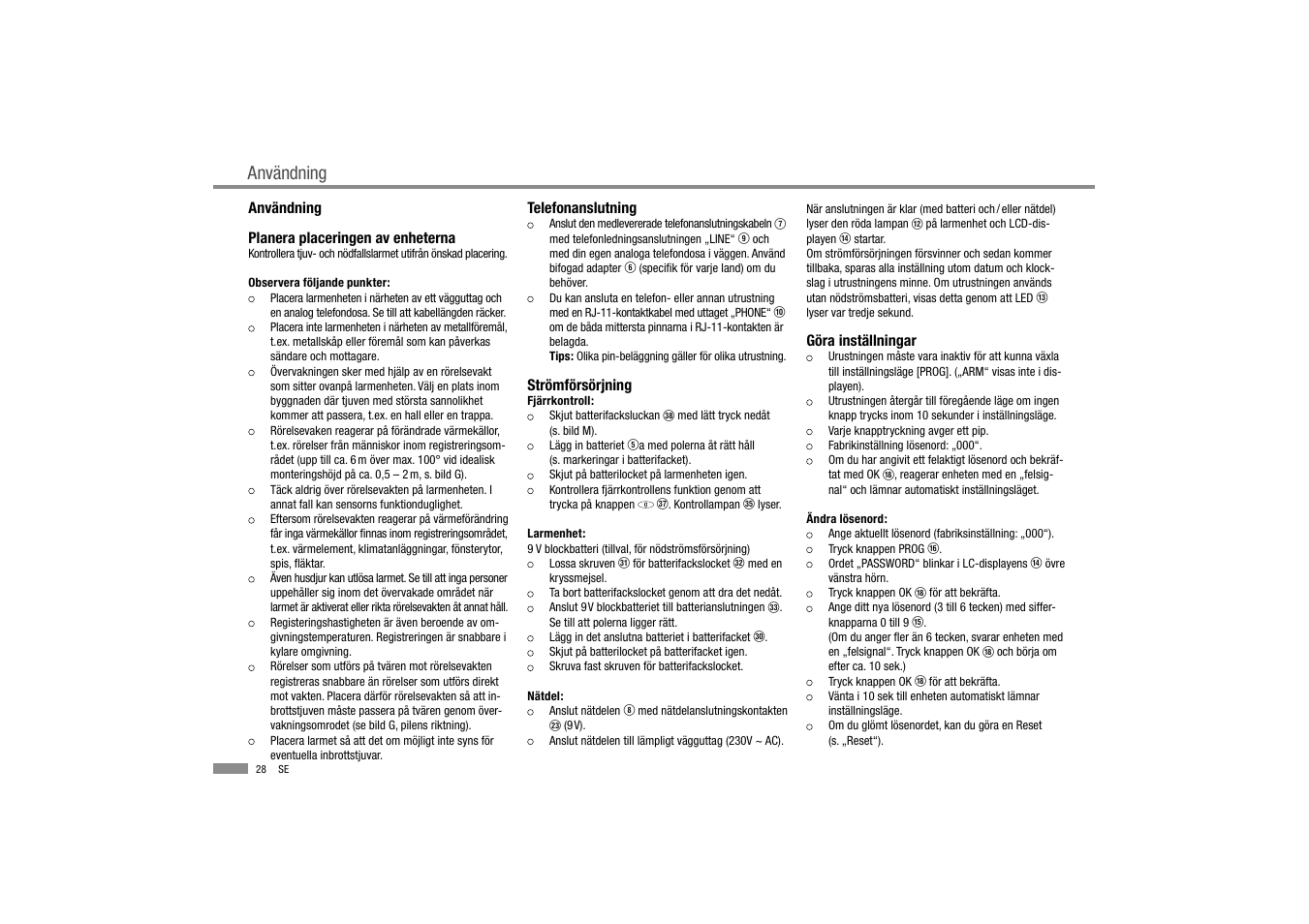 Användning | Dexaplan BA 611 User Manual | Page 29 / 35