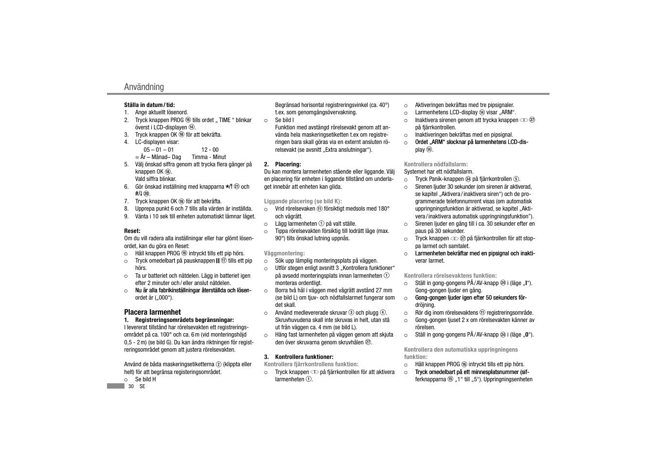 Användning | Dexaplan BA 611 User Manual | Page 31 / 35