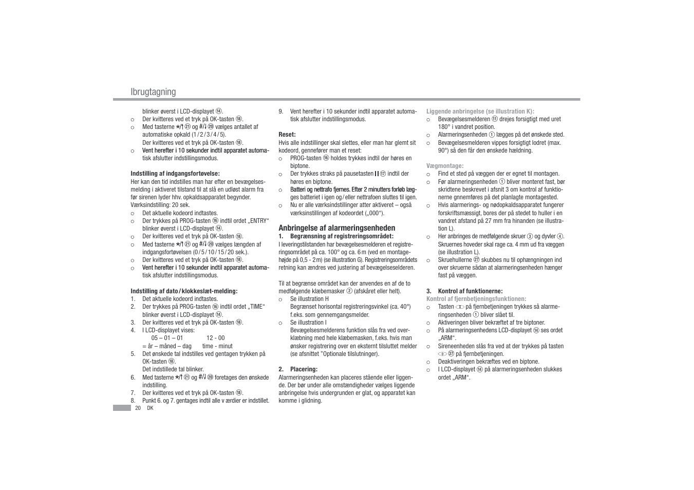Ibrugtagning | Dexaplan BA 611 User Manual | Page 21 / 35