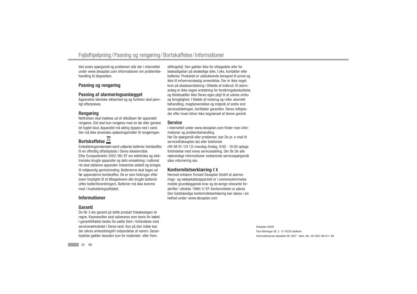 Dexaplan BA 611 User Manual | Page 25 / 35
