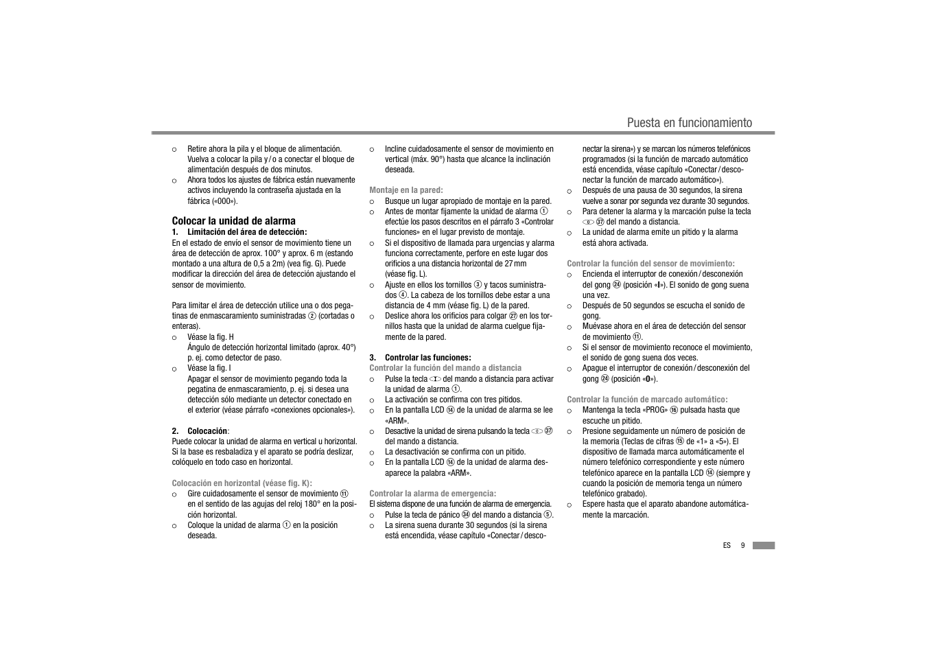 Puesta en funcionamiento | Dexaplan BA 611 User Manual | Page 11 / 50