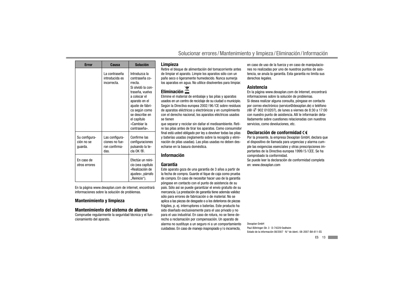 Dexaplan BA 611 User Manual | Page 15 / 50