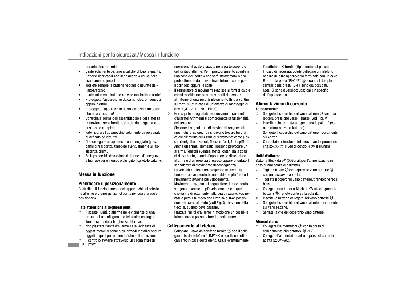 Indicazioni per la sicurezza / messa in funzione | Dexaplan BA 611 User Manual | Page 20 / 50