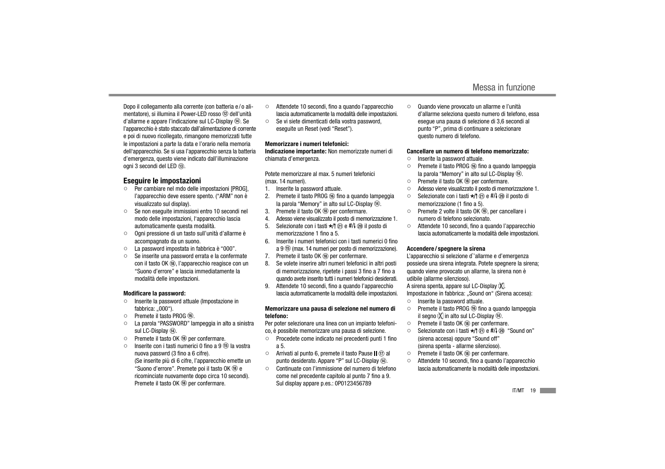 Messa in funzione | Dexaplan BA 611 User Manual | Page 21 / 50