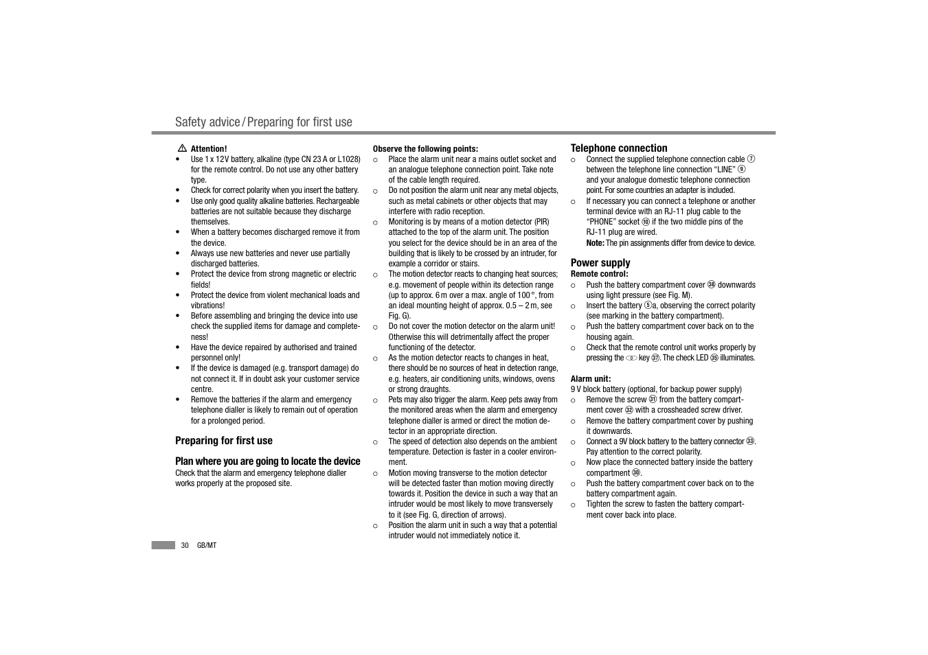 Safety advice / preparing for first use | Dexaplan BA 611 User Manual | Page 32 / 50