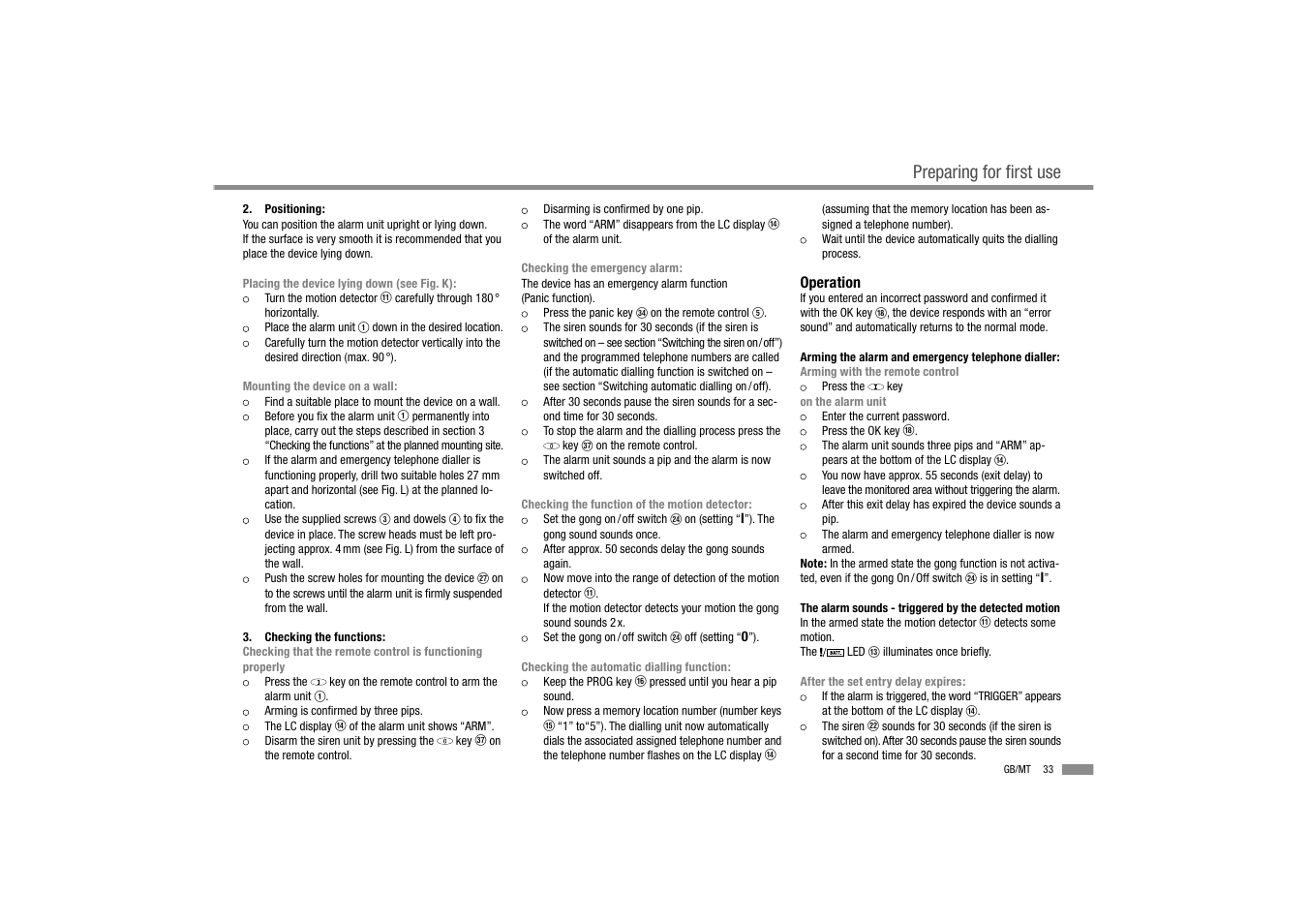 Preparing for first use | Dexaplan BA 611 User Manual | Page 35 / 50