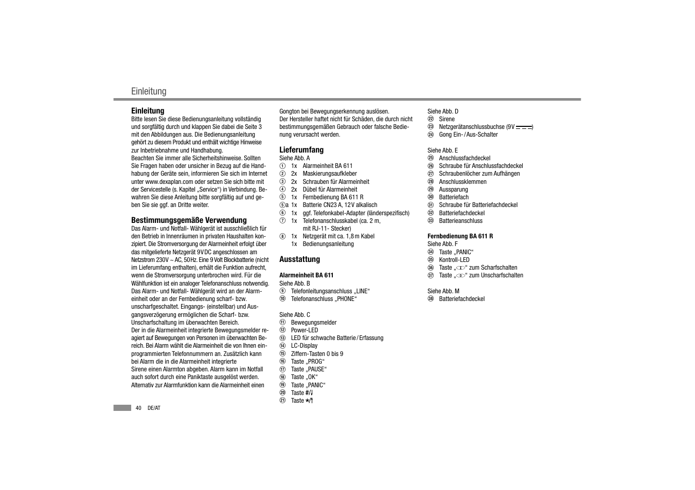 Einleitung | Dexaplan BA 611 User Manual | Page 42 / 50