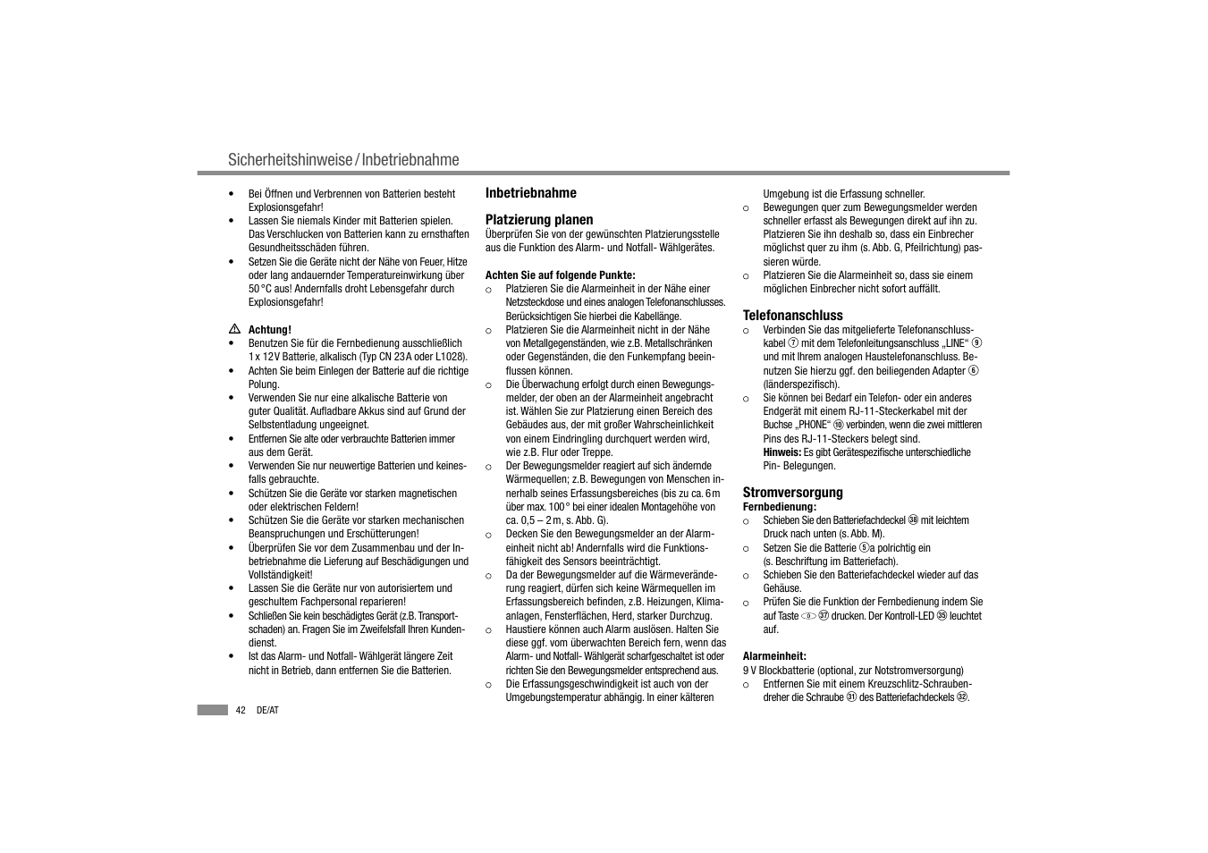 Sicherheitshinweise / inbetriebnahme | Dexaplan BA 611 User Manual | Page 44 / 50