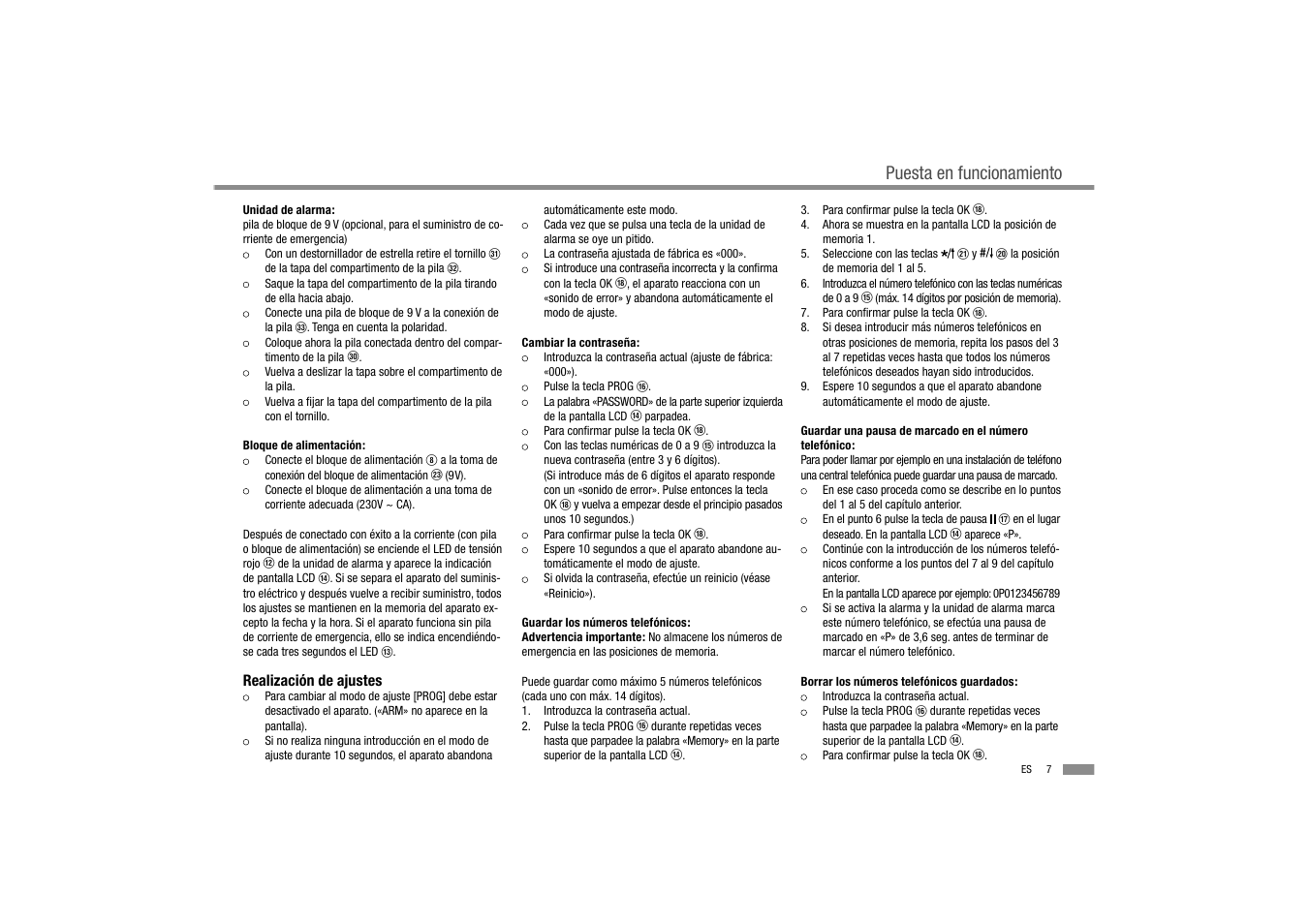 Puesta en funcionamiento | Dexaplan BA 611 User Manual | Page 9 / 50