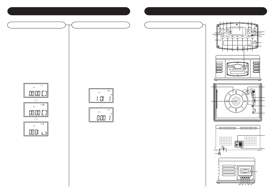 Logic deck, Control locators, Recording/erasing | Cd mode manual record (pause), Unit controls, Tape/play stop rew fwd rec | Crosley Radio CR79 User Manual | Page 5 / 12