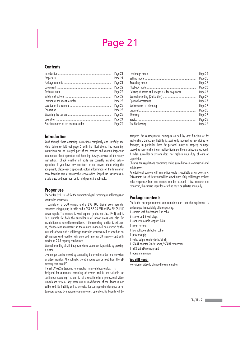 Dexaplan DV 622 User Manual | Page 19 / 34