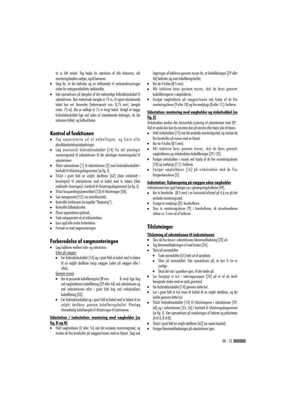 Tilslutninger | Dexaplan VT 623 User Manual | Page 11 / 22