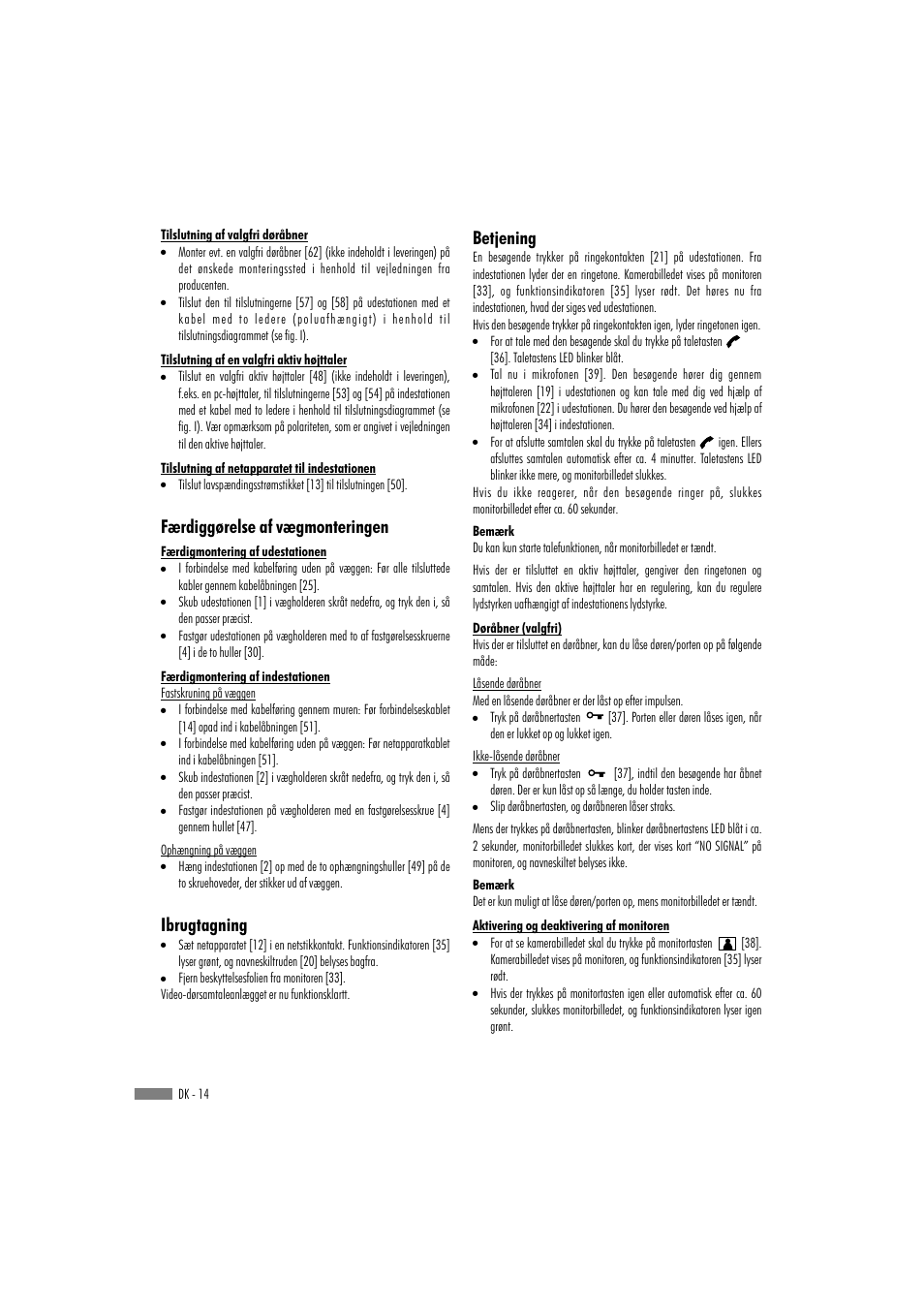 Betjening, Færdiggørelse af vægmonteringen ibrugtagning | Dexaplan VT 623 User Manual | Page 12 / 22