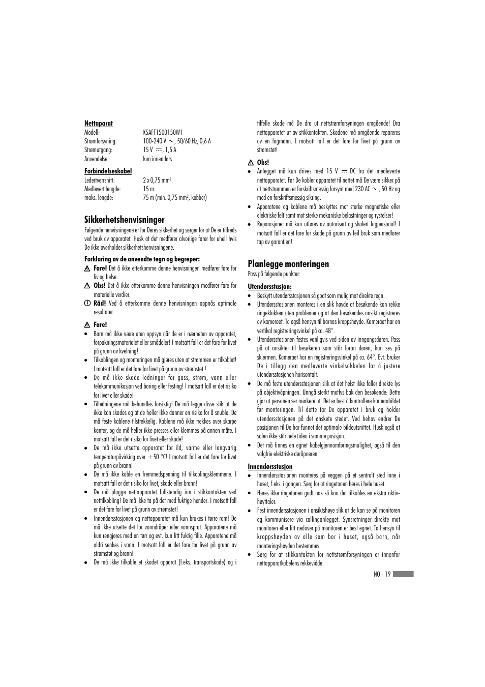 Planlegge monteringen, Sikkerhetshenvisninger | Dexaplan VT 623 User Manual | Page 17 / 22