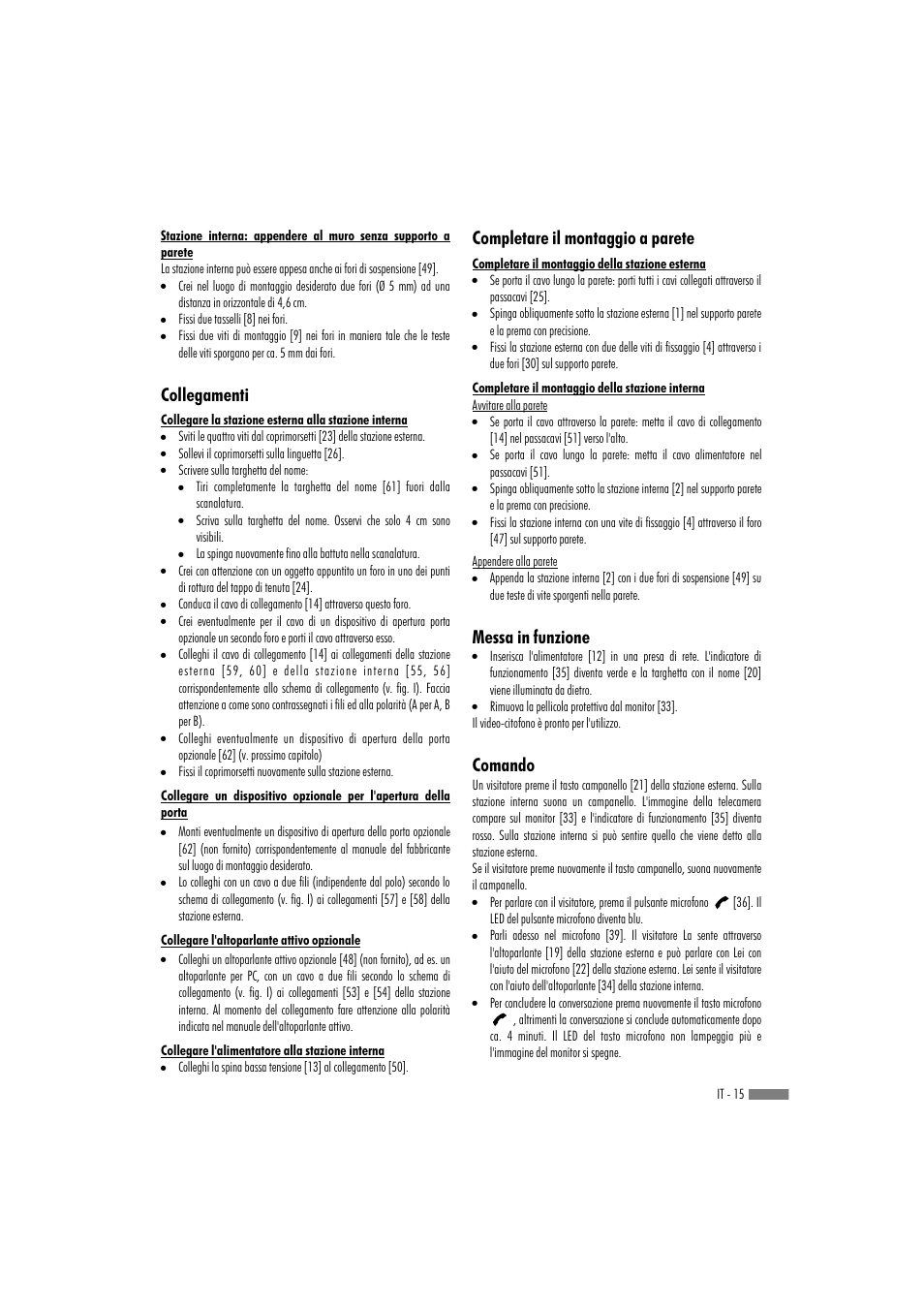 Collegamenti | Dexaplan VT 623 User Manual | Page 13 / 30