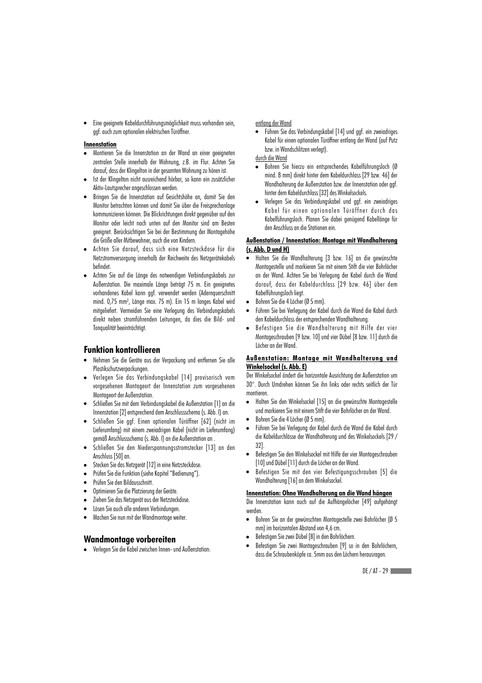 Funktion kontrollieren wandmontage vorbereiten | Dexaplan VT 623 User Manual | Page 27 / 30